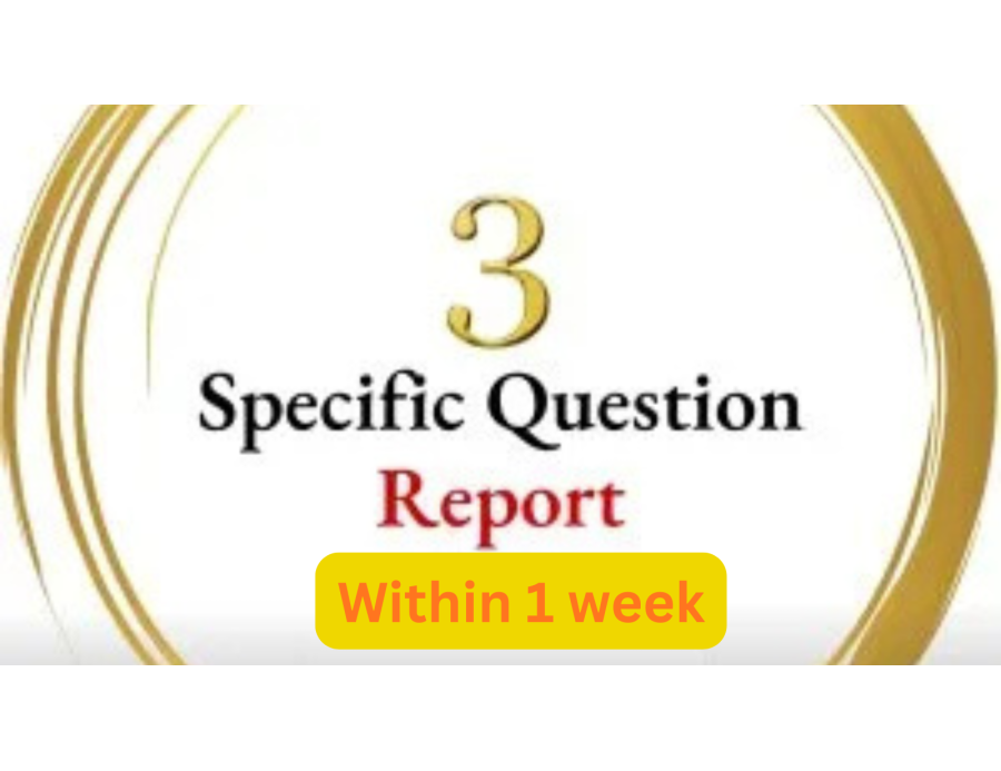 3 Specific Question Report in 1 Week