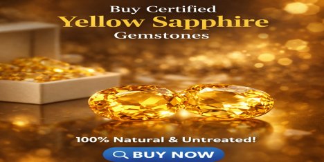 Buy Certified Yellow Sapphire Gemstones in Noida, Delhi NCR & Across India – Only at Sarla Gems